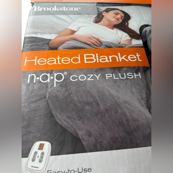 Brookstone Bedding Brookstone Nap Twin Cozy Plush Heated Blanket In